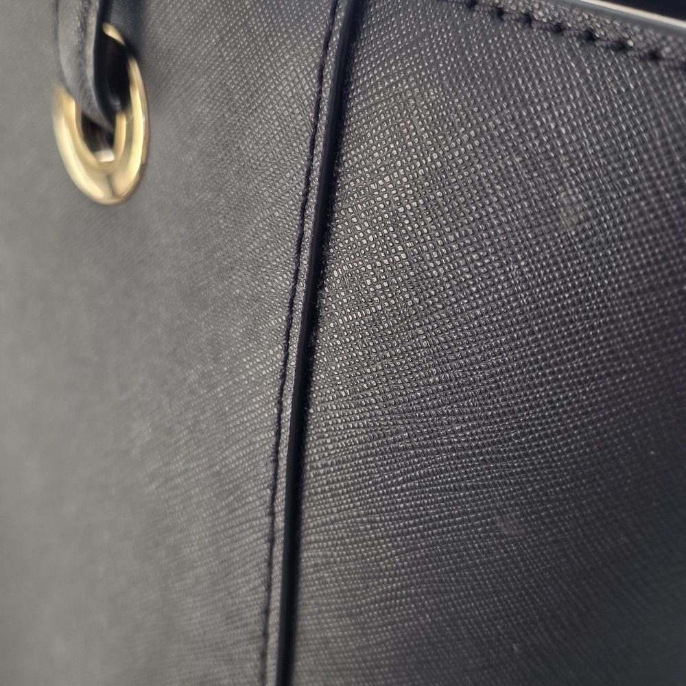 Michael Kors Black Saffiano Leather Tote with Gold Details - Picture 7 of 7